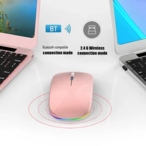 100PCS Wireless Mouse RGB Rechargeable Bluetooth-compatible Mice Computer LED Backlit Ergonomic Gaming Silent for Laptop PC