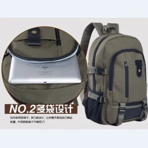 15 Inches Casual Camping Male Backpack Laptop Backpack Hiking Large Capacity Men Travel Backpack Canvas Fashion Youth Sport Bags