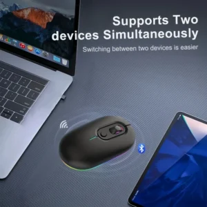 2.4G Wireless Mouse RGB Rechargeable Bluetooth 5.2 Mice Wireless Computer Mouse LED Backlit Ergonomic Gaming Mouse for Laptop PC