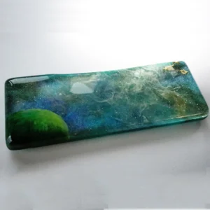 320x80mm Handmade Blue Sky Constellation Moon Colorful Resin Keyboard Tray For Mechanical Gaming Keyboard Hand Rest Wirst Rest