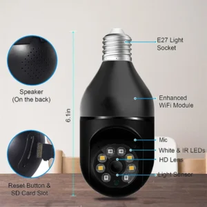 360 Degree WiFi Light Bulb LED Light Intelligent Camera 1080P 2.4GHz 5G Wireless Camera Household Light Bulb Security Monitoring