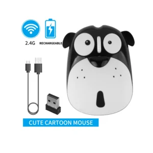 50PCS Wireless Mouse 2.4G rechargeable Cute cartoon Animal dog panda Mouse Mice Wireless Computer Silent Mouse for Laptop PC