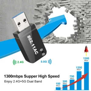 5ghz Wi-fi Adapter Wifi Usb 3.0 Adapter 1300M Wi fi Antenna Ethernet Adaptor For Pc Laptop Network Card 5g Wifi Dongle Receiver