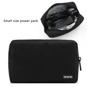 BOONA Portable Travel Storage Bag Multifunctional Storage Bag for Laptop Power Adapter Power Bank Data Cable Charger Black