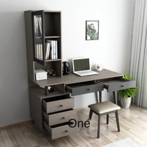 Desk with bookshelf combination modern table chair study laptop table
