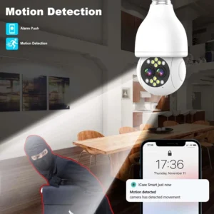 Dual Lens ICSee 1080P WIFI Light Bulb Security Camera Home Protection Indoor Two Way Audio Wireless Camera Auto Tracking