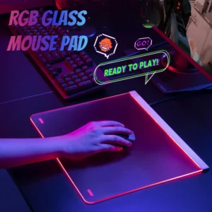 ECHOME RGB Glass Gaming Mouse Pad for FPS Game Desk Mat Computer Desk Pad Non-slip Mousepad Gaming Accessories for PC Gamer Gift