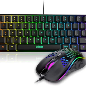 Gaming Keyboard and Mouse Combo, RGB Wired Gaming Set for PC MAC PS5 Xbox Gamer(Black)