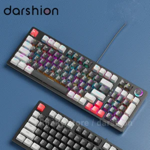 Gaming Mechanical Keyboard USB Wired 98 Keys Anti-ghosting Colorful Backlight Portable for Gamer PC Laptop
