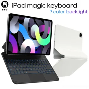 HOU Magic Keyboard For iPad Pro 12.9 11 10.9 With 7 Backlit Magic Trackpad Keyboards Apple iPad Case for Air 4 5 iPad Keyboard