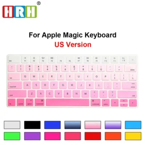 HRH 50pcs Rainbow Gradient Magic Keyboard Covers Silicone Skins Protective Film For Apple Magic Keyboard MLA22B/A US Keyboard
