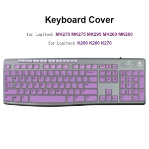 HRH Silicone Keyboard Cover for Logitech MK270 MK295 MK260 MK200 & Logitech K270 Protector Laptop Keyboard Skin Gradual Purple