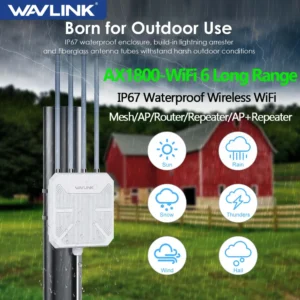 High Power Long Range Outdoor Weatherproof Wireless WIFI Extender/AP/Repeater Wifi 6 AX1800/AC1200 Dual Band 2.4G&5Ghz Booster
