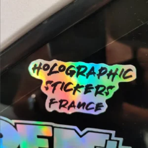 Holographic Stickers Custom Logo Name Waterproof Laser Silver Anime Die Cut Vinyl Transparent For Laptop Skateboard Car Wedding