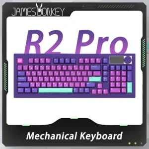 JamesDonkey R2 Pro Mechanical Keyboard Aluminium Alloy Custom Screen Three Mode Gaming Keyboard RGB Hot Swap Pc Gamer Mac Office
