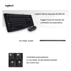 Logitech MK120 Wired Keyboard Mouse Combo Set Optical Mice Wired Keyboard Mouse For Computer