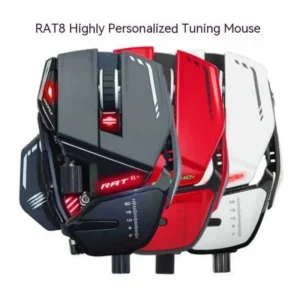 MAD CATZ RAT8+ Gaming Mouse RGB Light Adjustable Weight Low Delay Wired Mouse Ergonomics Metal Laptop Pc Gamer Mouse FPS