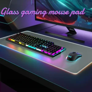 MiFuny Glass Large Gaming Mouse Pad for FPS Game E-sports Desk Mat Computer Smooth Desk Pad Mousepad Gaming Accessories for PC