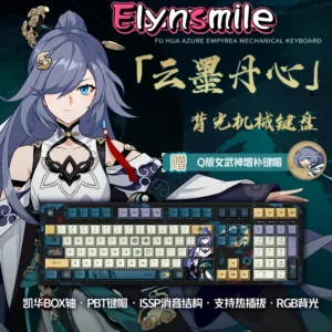 Mihoyo Offical Honkai Impact 3 Azure Empyrea Backlit Mechanical Keyboard CS Silver Shaft Computer Keyboard Anime Toy For Kids Gi