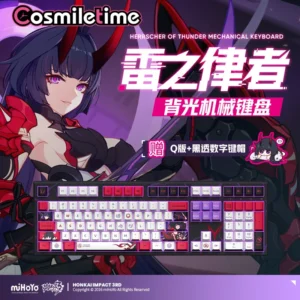 Mihoyo Offical Honkai Impact 3 Raiden Mei Backlit Mechanical Keyboard CS Silver Shaft Computer Keyboard Anime Toy For Kids Gifts