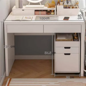 Modern Minimalist Ins Computer Desk Household Study Table With Large Capacity Drawer Storage Cabinet Universal Wheel