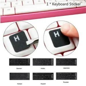 Multi-language Keyboard Stickers Spanish/English/Russian/Deutsch/Arabic/Italian/Japanese Letter Replacement For Laptop PC