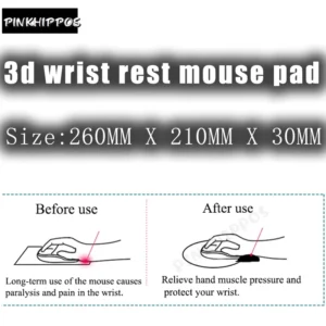 PINKHIPPOS Anime 3d mousepad Silicone OCHACO URARAKA Breat Mouse Pad Anime My Hero Academia Wrist Rest Mouse mat Mousepad