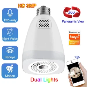 Panoramic Lamp Light Bulb Surveillance Cameras Wifi Security Protection Video Wireless Cctv 360 Ip Invisible Indoor Cam Tuya App