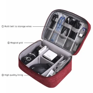 Portable Storage Box Data Cable USB Gadget Organizer Charger Wires Cosmetic Zipper Storage Handbag Waterproof Organizer Case