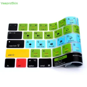 Pro 2/Kontrol S4 Hotkey Shortcuts US Silicone Keyboard Cover Skin For Mac New Pro 13″15″ Touch Bar A1706 A1707