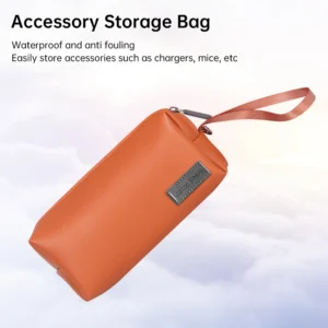 Pu Leather Zipper Waterproof Pouch Sleeve Bag For Wireless Earphone Mouse MacBook Laptop Adapter Charger Cable Storage