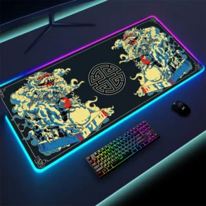 RGB Mouse Mat Beast Art Gaming Non-Slip Large Game LED Mousepad with Backlit HD Print Rubber Extend Carpet Computer Mouse Pad
