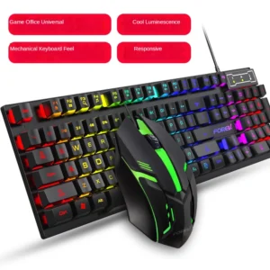 RUGaming Keyboard Wired Mouse Gamer Sets Backlit Ergonomic PC Wired Keypads For Laptop PC Games Computer Gaming Mouse клавиатура