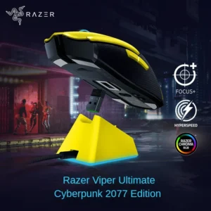 Razer Viper Ultimate Cyberpunk 2077 Edition Wireless Gaming Mouse 20,000 DPI with Charging Dock for PC Gaming Mouse Players