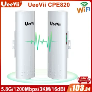 UeeVii CPE820 5.8G Wifi Repeater 1200bps Wireless Outdoor Bridge Router Point to Point Signal Amplifier Increases Wifi Range 3KM