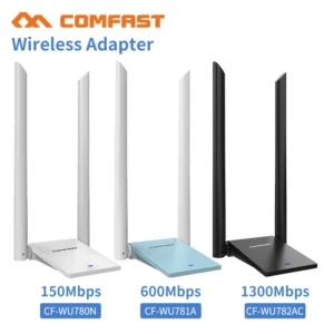 Usb WiFi Adapter 5Ghz 1300Mbps 802.11AC MT7612U LAN Adaptor AC1300 2*6dbi Antenna Laptop PC Linux Windows 7/8/10/11 Network Card