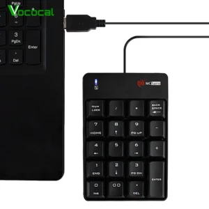 Vococal Mini Wired 19 Keys USB Numeric Keypad Keyboard Numpad for iMac Mac Book Air MacBook Pro New Version Computer Laptop