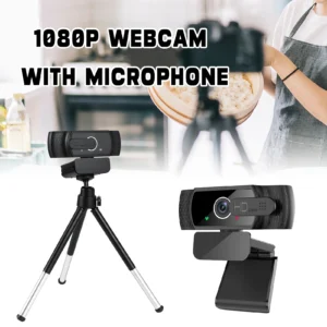 Webcam with Microphone for Desktop Auto Focus Conference Room Laptop Camera Suitable for Business Trip Accessories