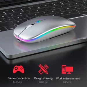 Wireless Mouse Rechargeable Bluetooth Mice Wireless Computer Mause LED Backlit Ergonomic Gaming Mouse for Laptop PC