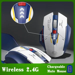 Wireless Mouse, Rechargeable Ergonomic Silent Mice with 2.4G USB Gamer Gaming Mouse Wireless for Laptop Computer Mac MacBook