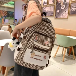 Women Harajuku Korean Print Men Backpack Student Nylon Laptop New 2023 Cool Book School Bag For Teenage Girls Book Bags Ladies