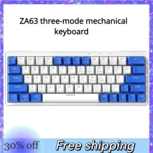 ZA63 Keyboard Customized Three-mode Mechanical Keyboard Wired Wireless Bluetooth 5.0 Full-key Non-ghosting Gaming Keyboard