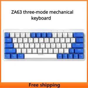 ZA63 Three-mode Mechanical Keyboard Wired Wireless Full-key Hot-swappable 63-key Game Office Universal Bluetooth 5.0 Keyboard