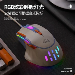 ZIYOULANG/FREE WOLF M2 Gaming Mouse RGB Glowing Laptop Esports 12800DPI Macro Defined Customized Mouse