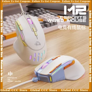 ZIYOULANG/FREE WOLF M2 Gaming Mouse RGB Glowing Laptop Esports 12800DPI Macro Defined Customized Mouse