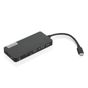 Lenovo – USB-C 7-in-1 Hub – Computer Networking Laptop Accessory – Laptop Docking Station – 4K via HDMI, 3 USB-A devices, 2 SD/TF Card Readers USB-C Power Pass Through