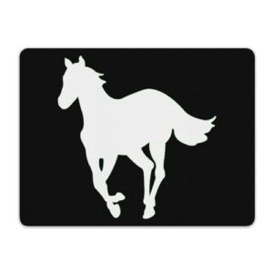Running Horse White Pony Square Mouse Pad Non-Slip Waterproof Leather Mousepad for Laptop Office Desk Accessories