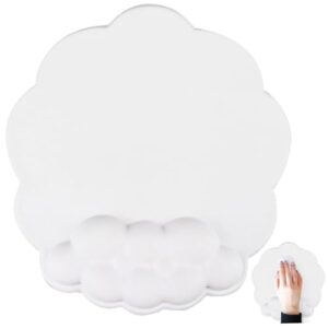 Cloud Mouse Pad with Wrist Rest Non-Slip ＆ Waterproof Support Ergonomic Gaming Mouse Pad Pain Relief Comfortable Mousepad Cloud Wrist Support Keyboard Wrist Rest Keyboard Keyboard Rest Pad White