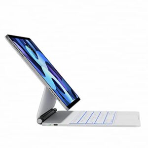 nimin Keyboard Case for iPad Air 5th, Air 4th Generation 10.9 inch and 11 inch iPad Pro (3rd/2nd/1st) Generation,Floating Magnetic Design,Built-in Trackpad,7-Color Backlit, Auto Sleep/Wake, White