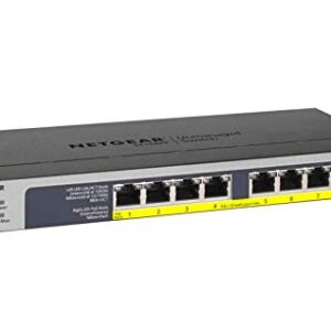 NETGEAR 8-Port Gigabit Ethernet Unmanaged PoE Switch (GS108PP) – with 8 x PoE+ @ 123W Upgradeable, Desktop, Wall Mount or Rackmount, and Limited Lifetime Protection